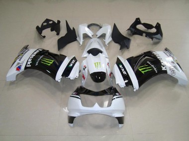 ZX 250R 2008-2012 Verkleidungen - Schwarz Weißes Monster