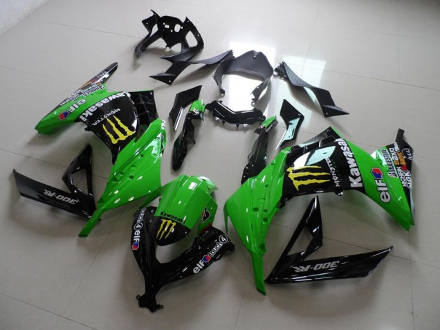 ZX 300R 2013-2016 Verkleidungen - Schwarz Grünes Monster ZX 300R 2013-2016 Verkleidungen - Schwarz Grünes Monster