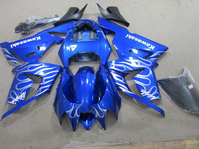 ZX10R 2003-2005 Verkleidung - Blau Weiße Flamme ZX10R 2003-2005 Verkleidung - Blau Weiße Flamme
