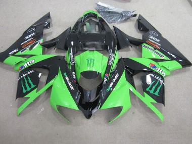 ZX10R 2003-2005 Verkleidungen - Schwarz Grünes Monster