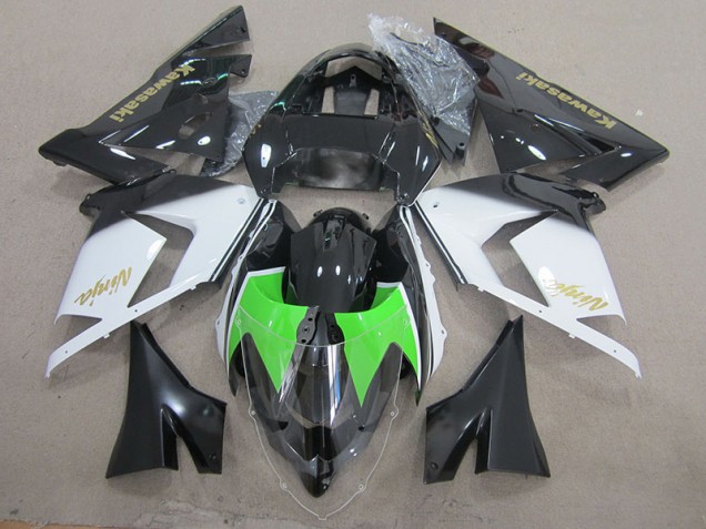 ZX10R 2003-2005 Verkleidungen - Schwarz Weiß Gold Ninja ZX10R 2003-2005 Verkleidungen - Schwarz Weiß Gold Ninja