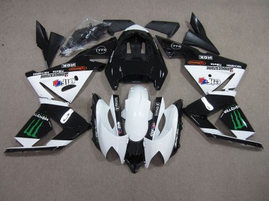 ZX10R 2003-2005 Verkleidungen - Schwarz Weißes Monster
