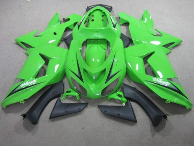 ZX10R 2006-2007 Verkleidungen - Grüner Weißer Ninja