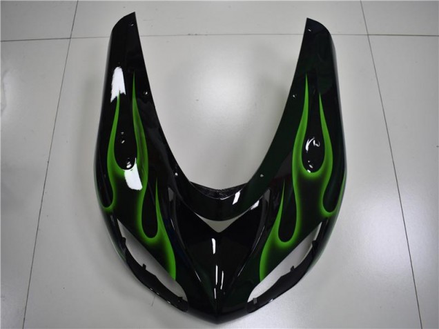 ZX10R 2006-2007 Verkleidungen - Schwarze Grüne Flamme ZX10R 2006-2007 Verkleidungen - Schwarze Grüne Flamme
