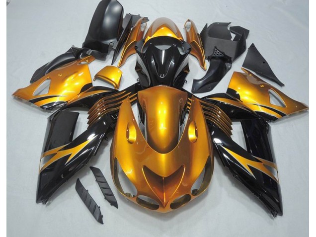 ZX14R ZZR 1400 2006-2011 Verkleidungen - Schwarz Gold ZX14R ZZR 1400 2006-2011 Verkleidungen - Schwarz Gold