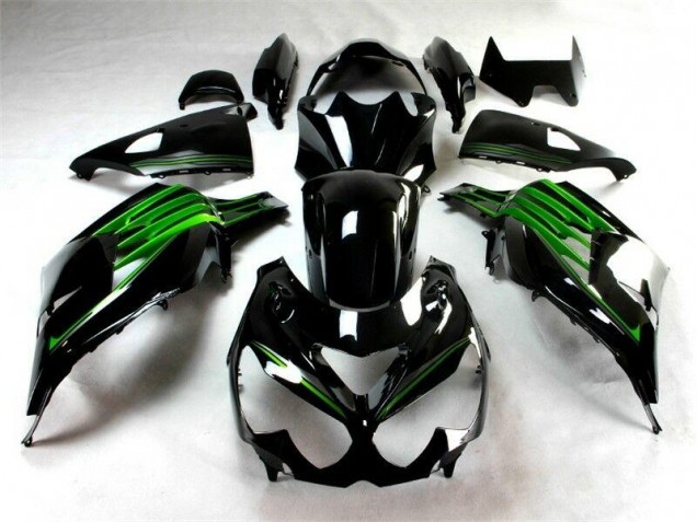 ZX14R ZZR 1400 2012-2021 Verkleidungen - Schwarz Grün ZX14R ZZR 1400 2012-2021 Verkleidungen - Schwarz Grün