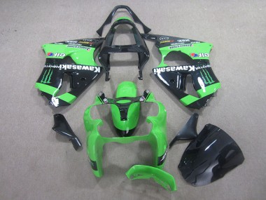 ZX6R 2000-2002 Verkleidungen - Schwarz Grünes Monster
