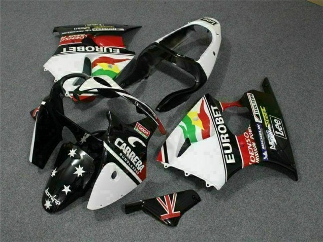 ZX6R 2000-2002 Verkleidungen - Schwarz Weißer Eurobet ZX6R 2000-2002 Verkleidungen - Schwarz Weißer Eurobet