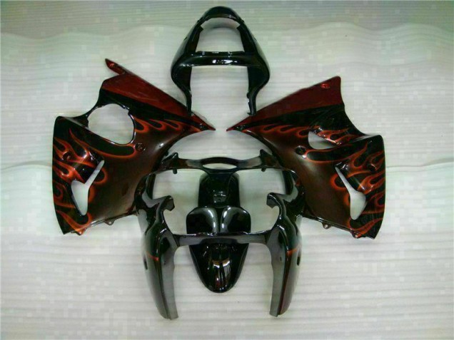ZX6R 2000-2002 Verkleidungen - Schwarz rote Flamme ZX6R 2000-2002 Verkleidungen - Schwarz rote Flamme