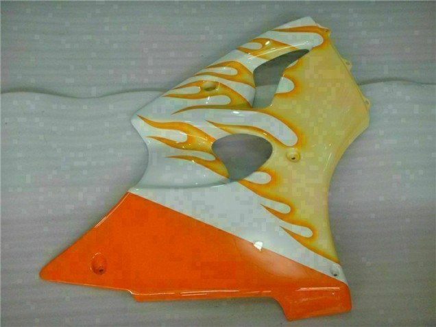 ZX6R 2000-2002 Verkleidungen - Weiß Gelb Flamme ZX6R 2000-2002 Verkleidungen - Weiß Gelb Flamme