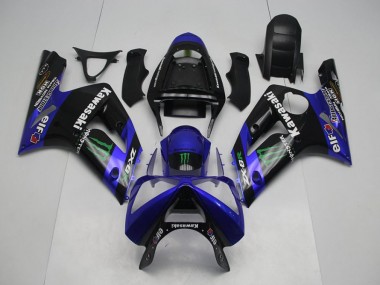 ZX6R 2003-2004 Verkleidungen - Blau Monster