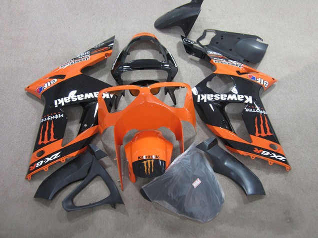 ZX6R 2003-2004 Verkleidungen - Schwarz Orange Monster ZX6R 2003-2004 Verkleidungen - Schwarz Orange Monster
