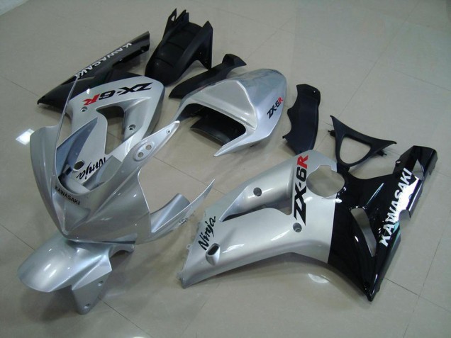 ZX6R 2003-2004 Verkleidungen - Silber Schwarz ZX6R 2003-2004 Verkleidungen - Silber Schwarz