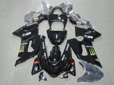 ZX6R 2005-2006 Verkleidung - Schwarz 3M Touch4 Monster
