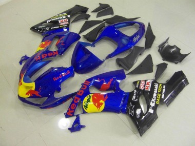 ZX6R 2005-2006 Verkleidungen - Blau Rot Bull
