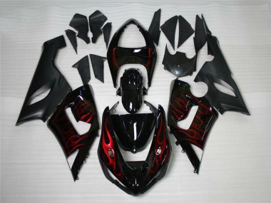ZX6R 2005-2006 Verkleidungen - Rot Schwarz