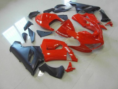 ZX6R 2005-2006 Verkleidungen - Rot und Matt Schwarz