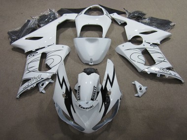 ZX6R 2005-2006 Verkleidungen - Weiß Ninja 636