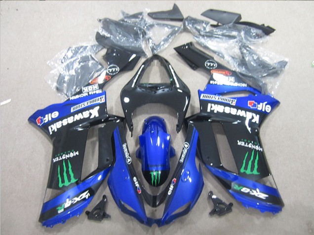 ZX6R 2007-2008 Verkleidung - Schwarz Blau Grün Monster ZX6R 2007-2008 Verkleidung - Schwarz Blau Grün Monster