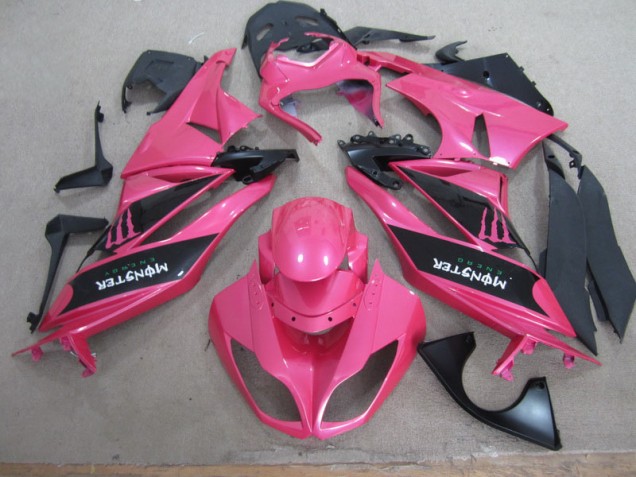 ZX6R 2009-2012 Verkleidungen - Rosa Schwarz Monster ZX6R 2009-2012 Verkleidungen - Rosa Schwarz Monster