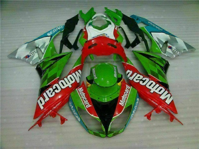 ZX6R 2009-2012 Verkleidungen - Rot Grün Motocard ZX6R 2009-2012 Verkleidungen - Rot Grün Motocard