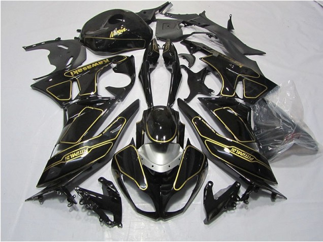 ZX6R 2009-2012 Verkleidungen - Schwarz Gold ZX6R 2009-2012 Verkleidungen - Schwarz Gold