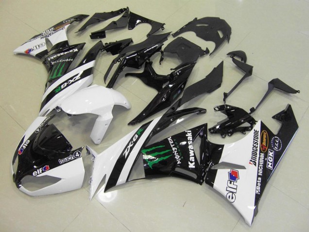 ZX6R 2009-2012 Verkleidungen - Weiß Monster