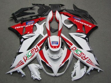 ZX6R 2009-2012 Verkleidungen - Weiß Rot Rapid