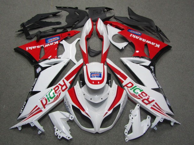 ZX6R 2009-2012 Verkleidungen - Weiß Rot Rapid