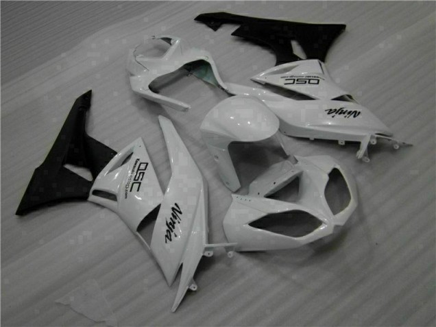 ZX6R 2009-2012 Verkleidungen - Weiß Schwarz Ninja