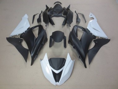 ZX6R 2013-2018 Verkleidung - Schwarz Weiß