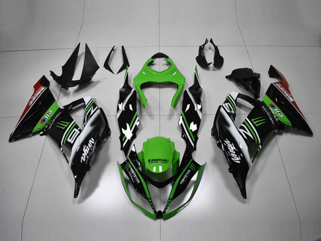 ZX6R 2013-2018 Verkleidungen - Grün Schwarz Weiß