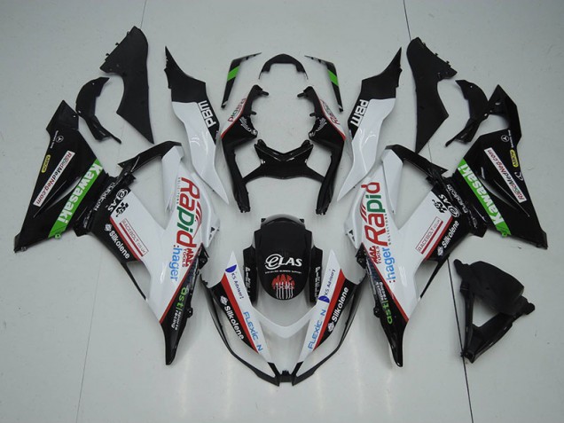 ZX6R 2013-2018 Verkleidungen - Schwarz Weiß Rapid Hager