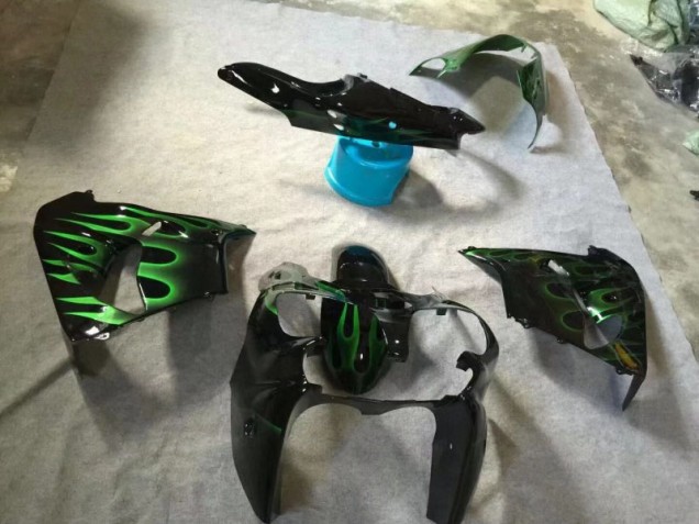 ZX9R 2002-2003 Verkleidungen - Glänzend Schwarze Grüne Flamme ZX9R 2002-2003 Verkleidungen - Glänzend Schwarze Grüne Flamme